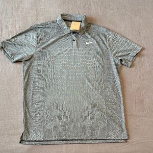 Nike Men's Geometric Black and White Polo Shirt